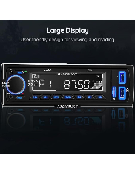 Radio MP3 Auto Bluetooth USB
