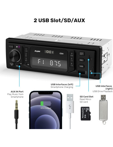 Radio MP3 auto Bluetooth USB