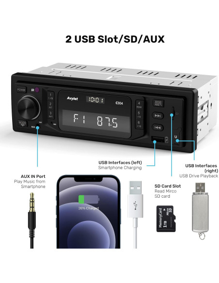 Radio MP3 auto Bluetooth USB