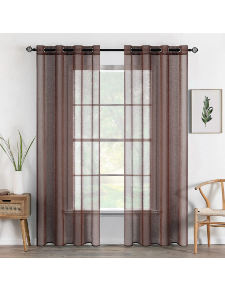 Set 2 perdele gri, negru, portocaliu, ciocolata