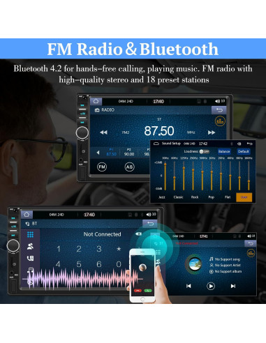 Auto Radio MP3 Bluetooth cu Touchscreen