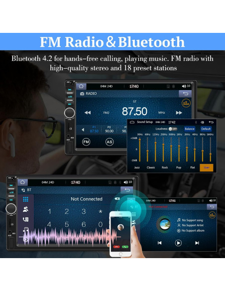 Auto Radio MP3 Bluetooth cu Touchscreen