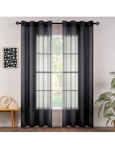 Set 2 perdele gri, negru, portocaliu, ciocolata