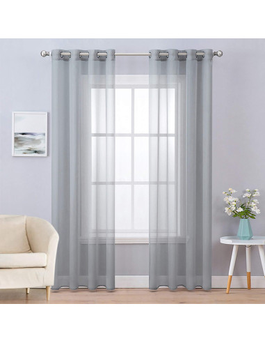 Set  2 perdele voal diverse culori