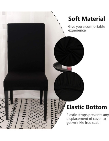Set 4 huse negre scaun