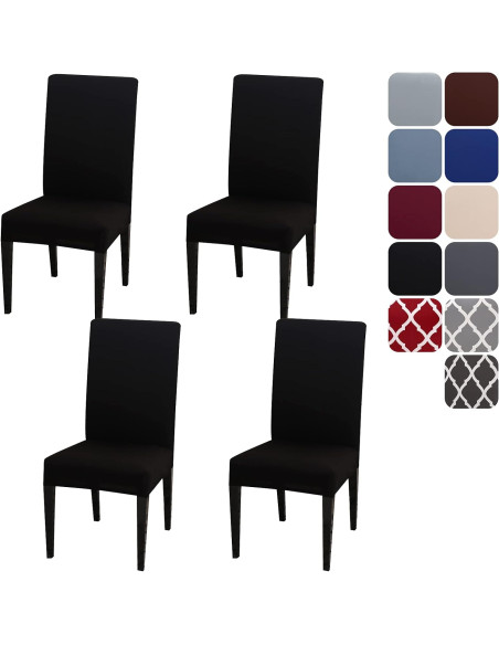 Set 4 huse negre scaun
