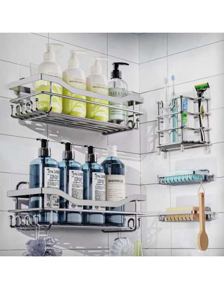 Set rafturi baie inox