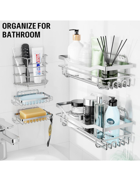 Set rafturi baie inox