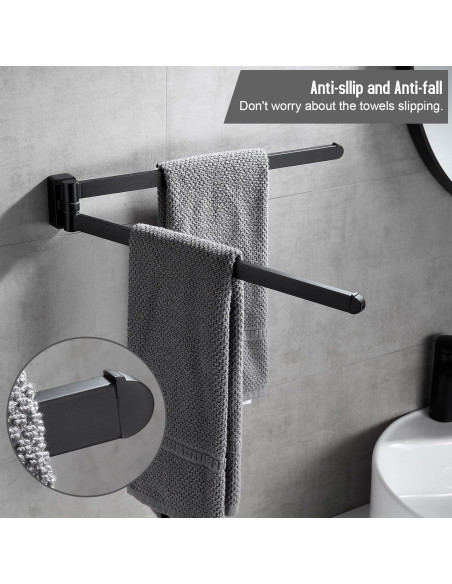 Suport 2 prosoape negru