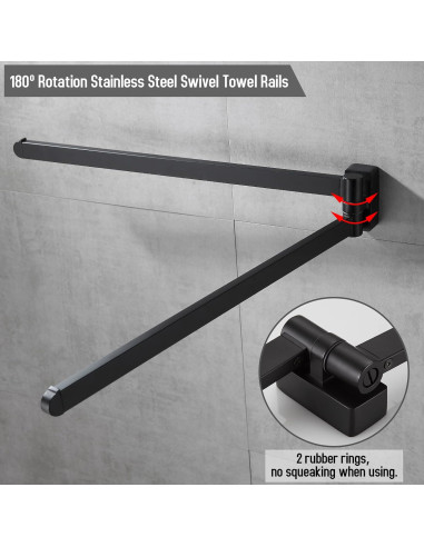 Suport 2 prosoape negru