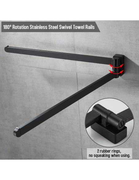 Suport 2 prosoape negru