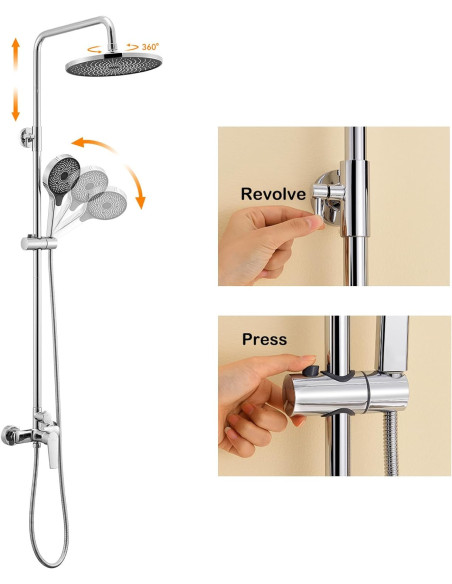Set coloana dus inox