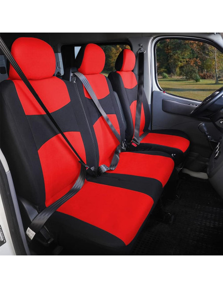 Set huse negru cu rosu duba 3 locuri