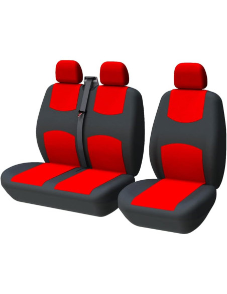 Set huse negru cu rosu duba 3 locuri