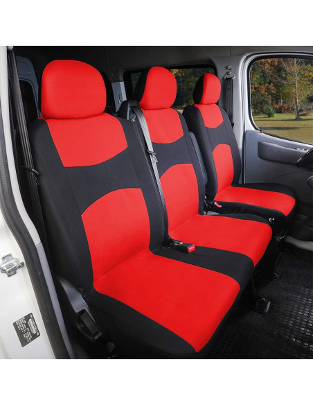 Set huse negru cu rosu duba 3 locuri