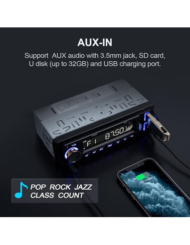 Radio MP3 Auto Bluetooth USB